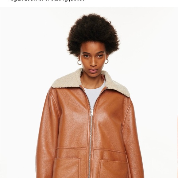 Aritzia Wilfred Vegan leather shearling jacket - Picture 7 of 8